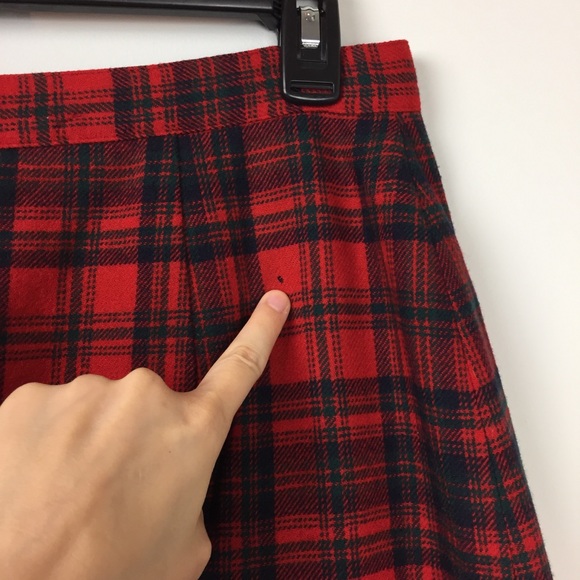 Vintage Pendleton Wool Plaid Skirt Red Green Navy - Picture 4 of 5